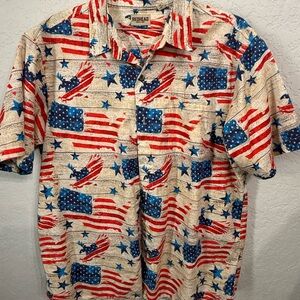 RedHead American Flag Print Casual Shirt